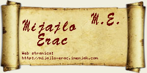 Mijajlo Erac vizit kartica